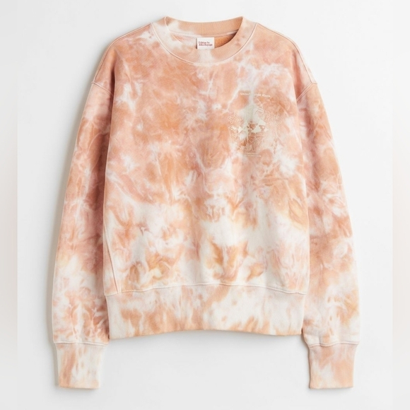 NWT H&M Edition by John Boyega Tie-dye Cotton Sweatshirt Pink Large - Picture 3 of 16